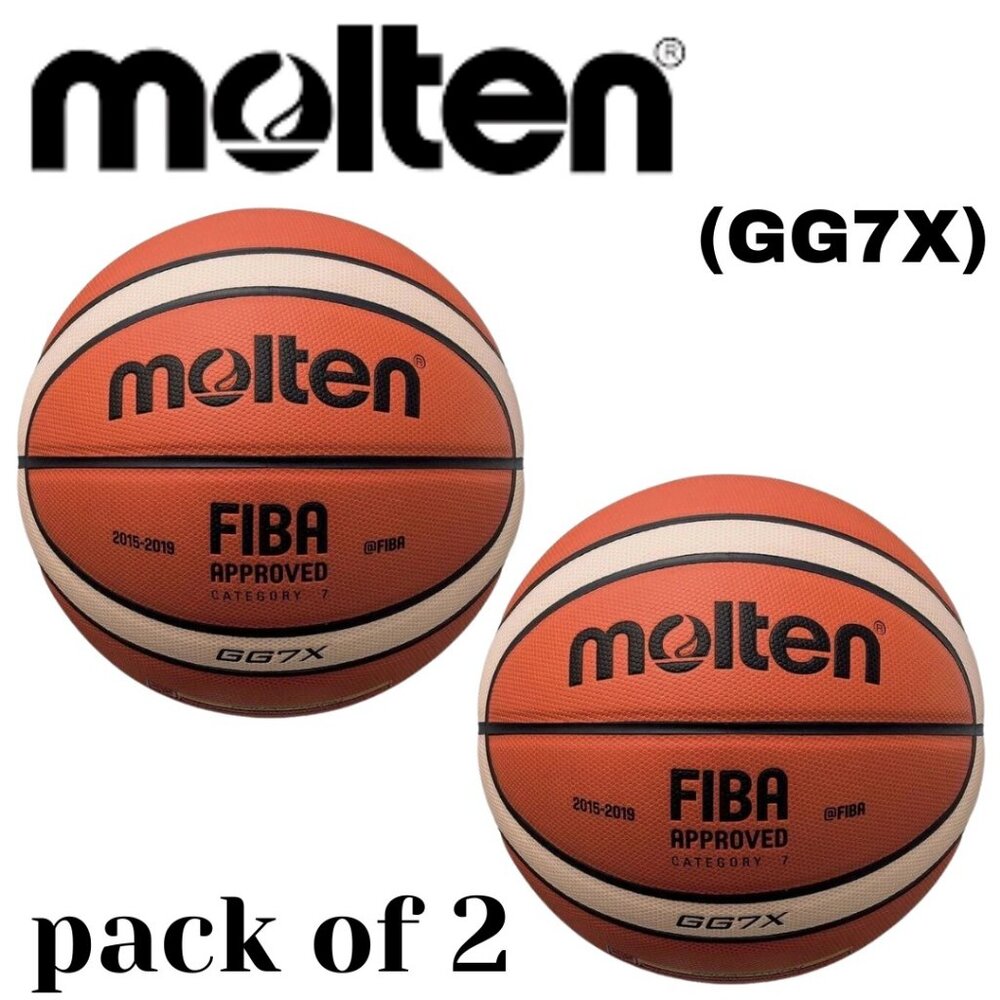 Molten Basketball GG7X Official Size 7 Premium PU Leather Outdoor Game Ball 2pak